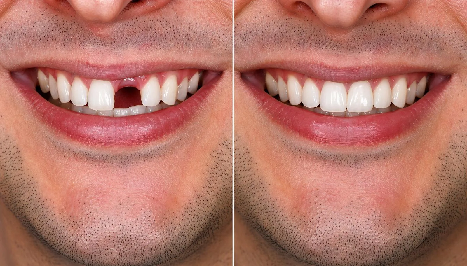 Antes e depois — Implante Dentário